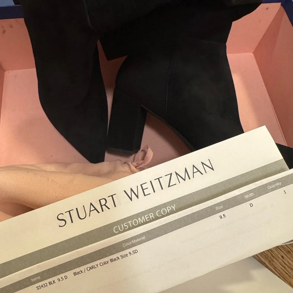 New Stuart Weitzman Black Over the Knee Suede Boots
